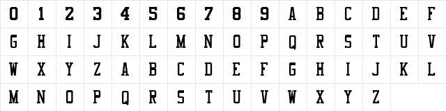 Varsity Classic Serif B Regular  glyph index