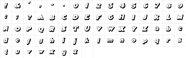TricorneOutlineSSK BoldItalic  glyph index