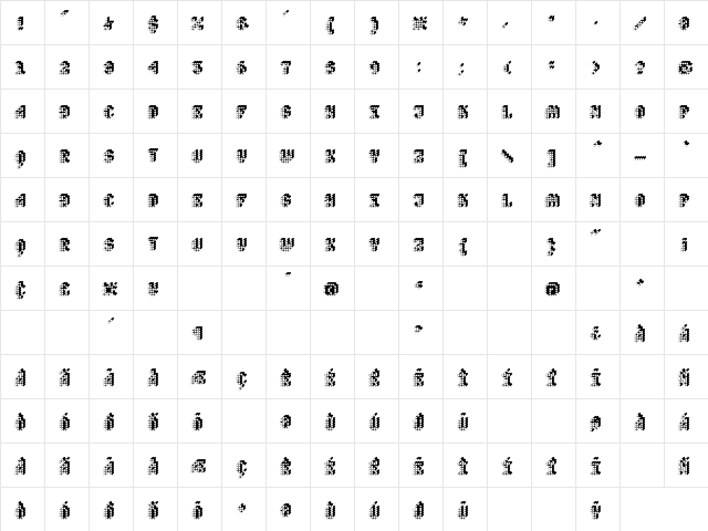 Quad Polyphony  glyph index