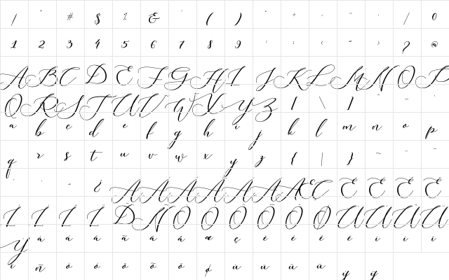 Strong Farmhouse Regular  glyph index