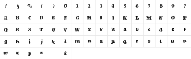 BrandStruck Regular  glyph index