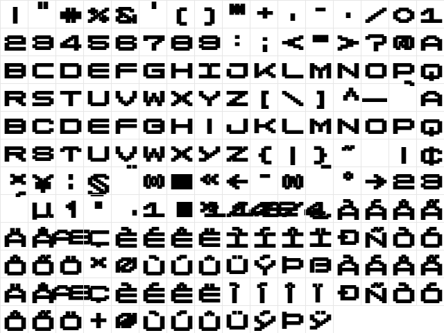 LomoWallPixel LT Std 100 Regular  glyph index