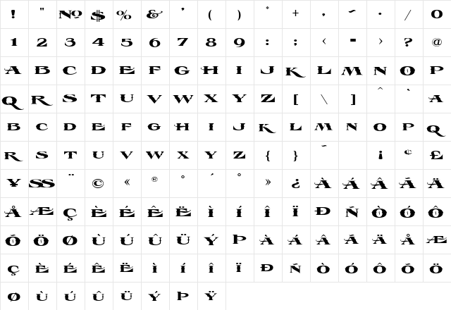 LHF Esoteric 3 SPURS Regula  glyph index