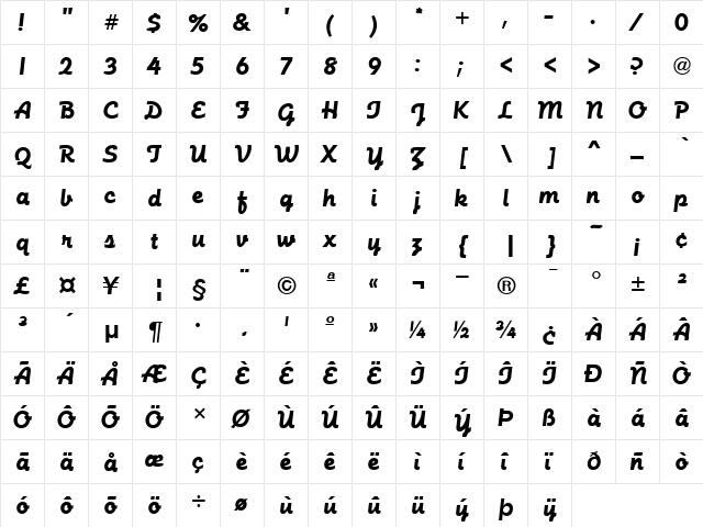 PT Smooth Normal  glyph index