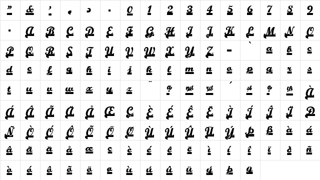 TeamSpirit Normal  glyph index