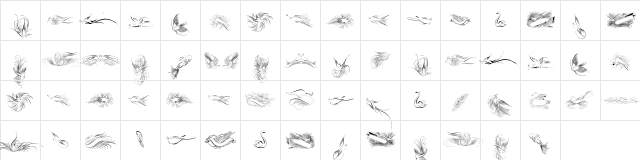 Penmanship Birds Free Regular  glyph index