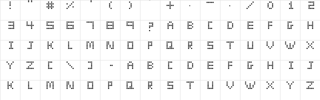 Eldora Evangeline Regular  glyph index
