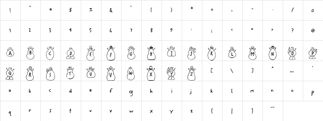 PC Snowmen Regular  glyph index