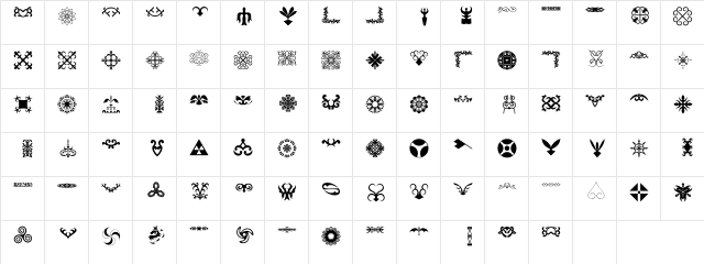 Ger Regular  glyph index