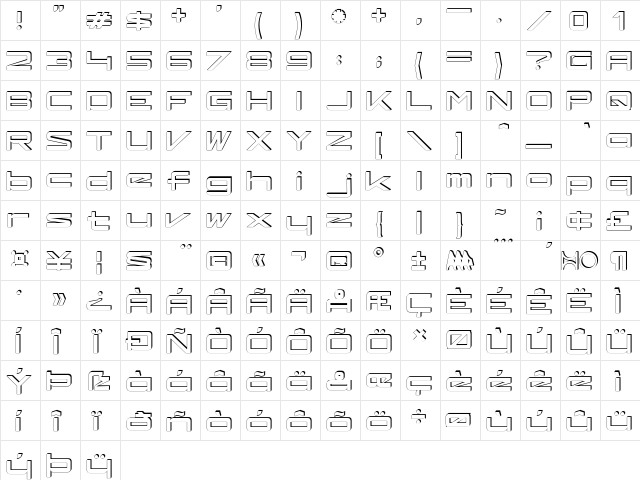 kaufhalle_blech Regular  glyph index