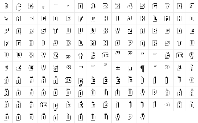 a_Simpler3Dr Regular  glyph index