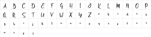 Marlyn Free Regular  glyph index