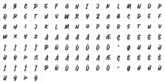 Realistic Regular  glyph index