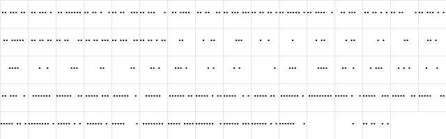 MC morse_Baudot_5_Unit Regular  glyph index