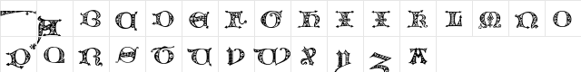 Florimel Regular  glyph index