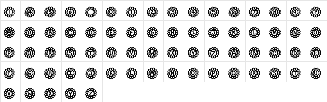 FlowerPower Medium  glyph index
