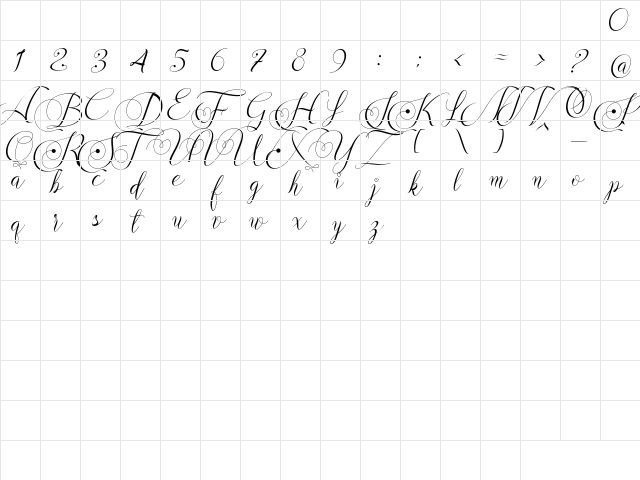Delliavirra  Personal Use Only Regular  glyph index