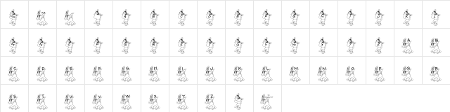 JLR Goofy Writing Regular  glyph index