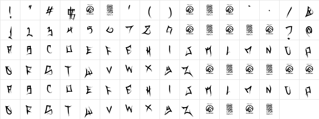 Vance Jackson Regular  glyph index