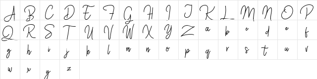 Westey Regular  glyph index
