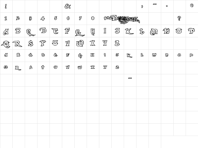 Dark Crystal Outline Dark Crystal Outline  glyph index