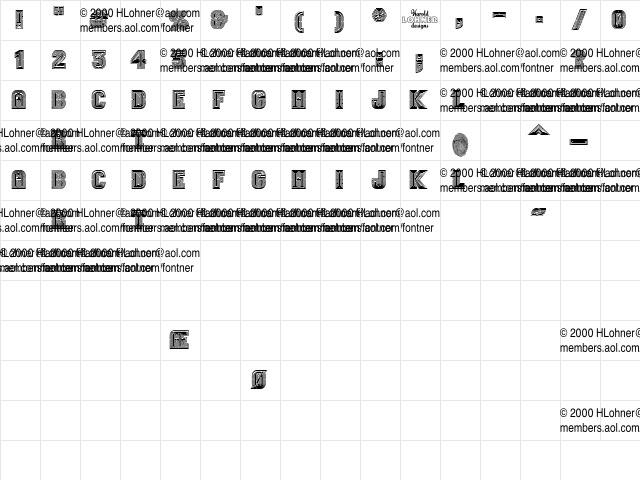 Lab Rat Demo Version  glyph index