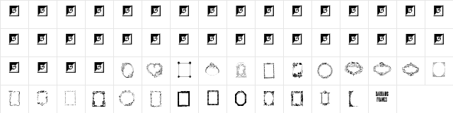 Darrians Frames Regular  glyph index