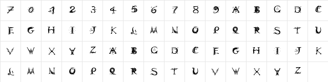 Dinitials Positive ITC TT Regular  glyph index