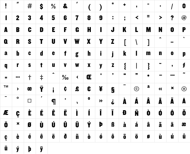 Knockout HTF70-FullWelterwt  glyph index