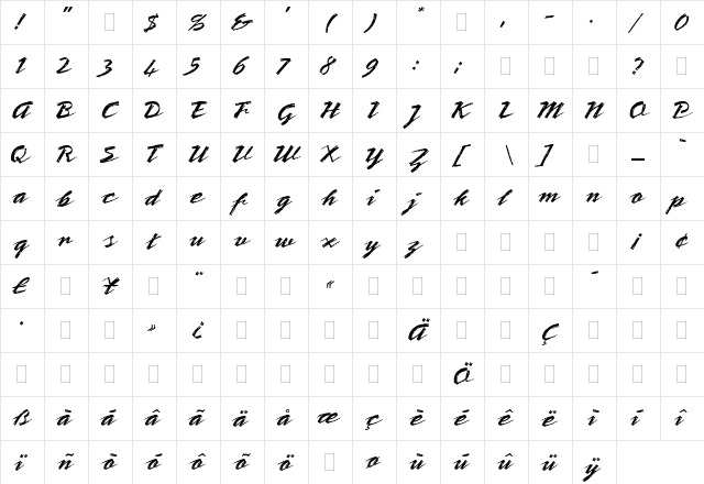 BronxLETPlain1 Regular  glyph index