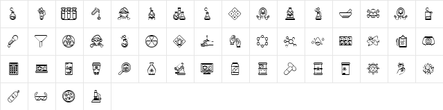 Chemistry Icon Regular  glyph index