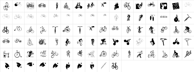 Cycling Regular  glyph index