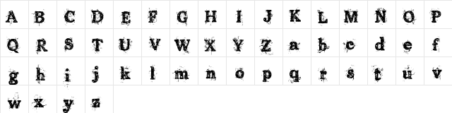 Old printing press_FREE-version Regular  glyph index