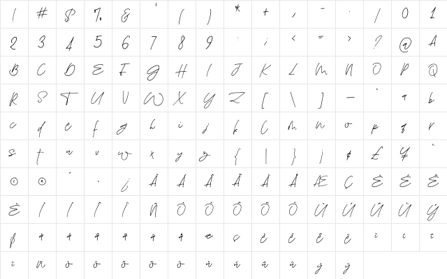 The Twenties Regular  glyph index