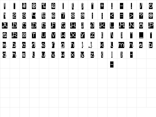 Painter pointer Regular  glyph index