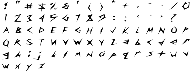 AmplifierExtended Heavy  glyph index