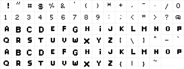 RaphaelZfont Regular  glyph index