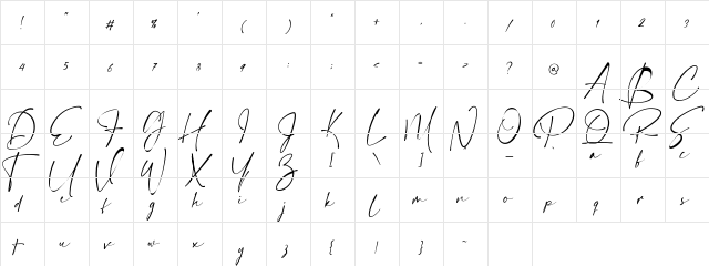 Hamiltone Demo Regular  glyph index