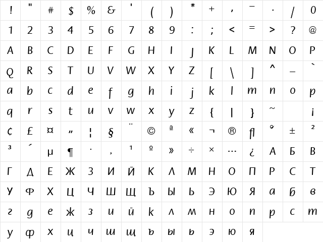 Flower Normal  glyph index