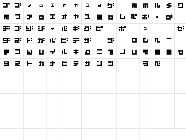 D3 Superstructurism Kat_In Regular  glyph index