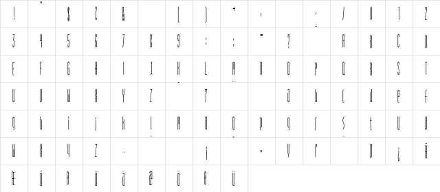 SpiritBold Regular  glyph index