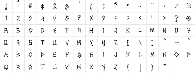 SPOOKYBONES Regular  glyph index