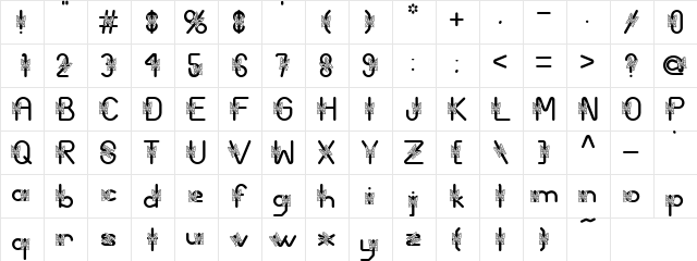 AC3-Butterfly Regular  glyph index