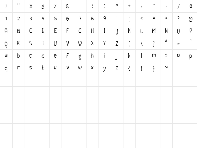 Geeker Thin  glyph index