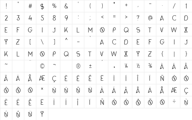 The Queens Gambit Regular  glyph index