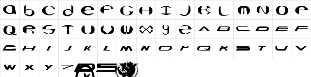 Seaquest Normal  glyph index