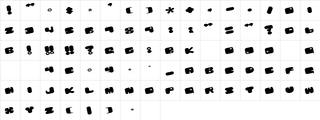 Lovedoll Salon Ultra X Aslant Regular  glyph index