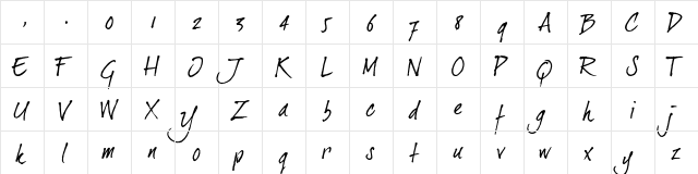 dearJoe 2 Regular  glyph index