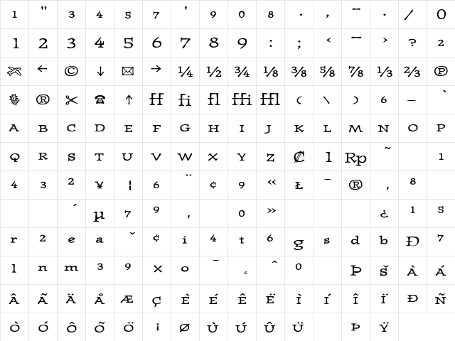 JournalFractions-Ultra Ultra  glyph index