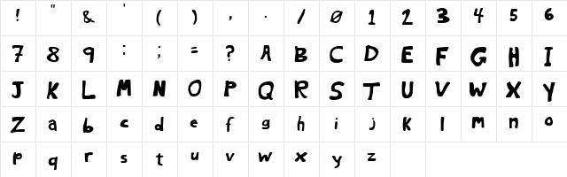 Cornbread Regular  glyph index